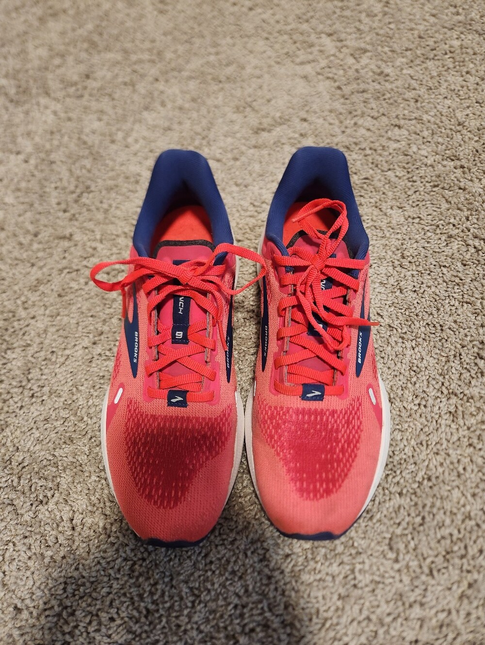 Brooks Launch 9 Running Shoes Womens Pink Navy Cardio Training Size 7.5
